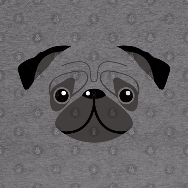 Pug dog face by ShirtBricks